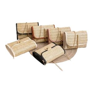 Sac à bandoulière en paille diamantée, sacs avec logo, cordon tissé matelassé, inspirés des créateurs, pour enfants - Product Image 1