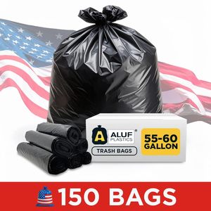 Sacs poubelle en plastique de 55 à 60 gallons, haute densité, XL, durables, multi-usages, noirs - Product Image 3