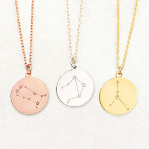 Di modo di amicizia collana personalizzato inciso stelle <span class=keywords><strong>segno</strong></span> <span class=keywords><strong>zodiacale</strong></span> elegante dainty oro 12 zodiaco collana donne gioielli di compleanno - Product Image 2