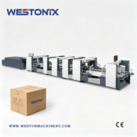 Machine à plier et à coller automatique à grande vitesse WESTONIX pour carton ondulé