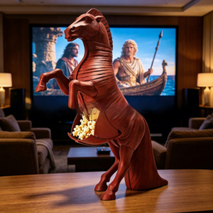 <span class=keywords><strong>Figurine</strong></span> 3D en PLA Cheval de Troie, Seau à Popcorn, Design d'Art Moderne, Ornement Autonome, Série Odyssée - Product Image 3