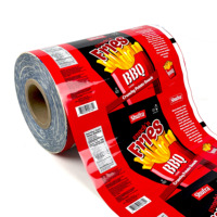 Gulungan Film PE Laminasi BOPP Kelas Makanan, Cetak Kustom, Fleksibel, Tahan Kelembapan, Plastik Buram untuk Kue Panggang, Sandwich, Cokelat