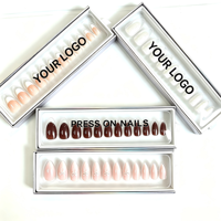 Boîte de faux ongles personnalisés avec logo, ongles artificiels réutilisables, vente en gros, OEM, usine