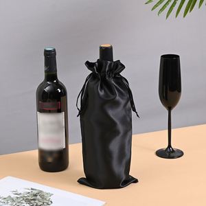 Satin Black Wine <b>Gift</b> <b>Bags</b> with Drawstrings & Tags, Reusable Wine <b>Bottle</b> Covers for Multiple Occasions - Product Image 4