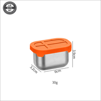 Boîte à goûter pour enfants en acier inoxydable 304, 50-230 ml, gobelet à sauce bento avec couvercle en silicone |   Conteneur de stockage alimentaire portable étanche