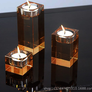 Square Crystal Table <strong>Tealight</strong> Candle <strong>Holders</strong> for Cafes &amp; Decoration &amp; Gifts CH-M037 - Product Image 3