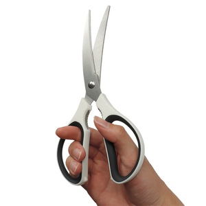 Yangjiang Stainless Steel Kitchen Scissors White Gray Multi Purpose Food Cutting Shears For <b>Meat</b> And Bone Handling - Product Image 1