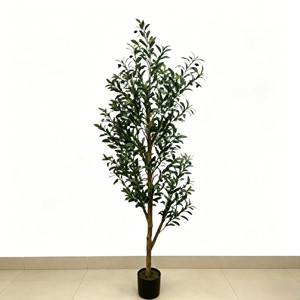 Lifelike <b>Artificial</b> Olive <b>Tree</b> – Real Wood Trunk, UV Resistant for <b>Outdoor</b> Use - Product Image 1