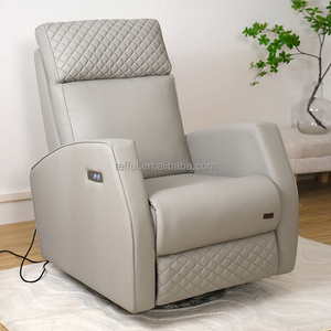 Sillón reclinable eléctrico de piel sintética con marco de madera para sala de estar moderna, sillón mecedor deslizante para cuarto de niños, juego de sofás - Product Image 3