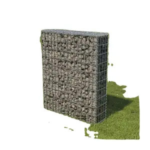 Galvanizli 1m X 1m X 1m kaynaklı Gabion kutusu 4 mm 275g çinko kaplı Galfan kaynaklı Gabion taş kafes bahçe dekorasyon için