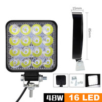 Phares de moto LED projecteurs laser 48W à faisceau haut/bas, lumière de travail tout-terrain 6000 lumens blanc froid, noir usine