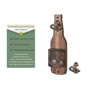 מכסה עבור אוהבי בירה צורה של בירה וינטאג 'קיר עץ רכוב פותחן בקבוק - Product Image 4