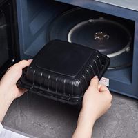 Boîte à emporter en plastique biodégradable, micro-ondable, jetable, en MFPP, type clamshell, pour emballages alimentaires, boîte bento, emballage alimentaire à emporter