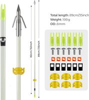 Arc à poulies professionnel de haute qualité HT Wholesale pour la pêche à l'arc, flèches de pêche à l'arc, flèches de tir OD 8mm en fibre de verre avec pointe en acier