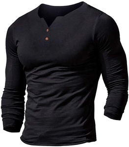 T-shirt manches pour hommes, en coton, décontracté, de haute qualité, col en V, simple, pour le Sport, tendance 2020 - Product Image 2