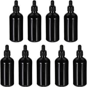 Black 5ml 10ml 15ml 20ml 30ml 50ml 100ml Glass <b>Dropper</b> <b>Bottle</b> Essential Oil Dark Violet Glass Serum <b>Bottle</b> Skin Care with Pump - Product Image 1