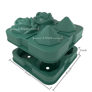 Moule à glaçons 3D en silicone écologique portable, qualité alimentaire, 6 cavités, pour la fabrication de glaces, avec logo personnalisé, durable et réutilisable - Product Image 5