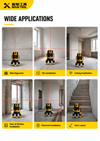Niveau laser rouge de qualité industrielle Huake, intérieur/extérieur, haute précision, infrarouge, 2 lignes, auto-nivelant, garantie 3 mois