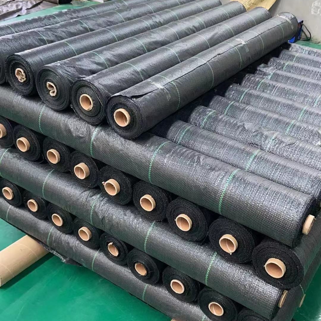 Woven weed control ground cover membrane landscape fabric