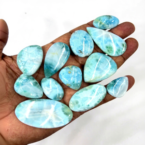 Premium Quality Natural Blue Larimar Loose Gemstone Cabochon Mixed Shape Size 20-30MM Wholesale Jewelry Making Export - Product Image 1