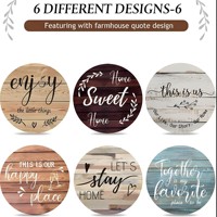 Sous-verres en bois mélangés en gros à prix abordable pour boissons, lot de 6 pièces, style rustique campagnard, rond, pour la décoration intérieure