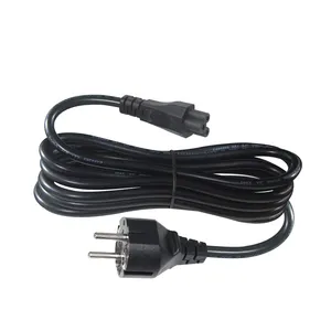 Hot Sale Top Quality Custom Euro 3 Pin Plug Europe 3pin IEC 320 C5 Power Cord Cable for Computer