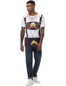 Camiseta de manga corta con cuello redondo para hombre Oktoberfest Bavarian Beer Guy German Fancy Halloween Cosplay - Product Image 2