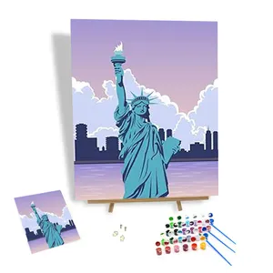 Peinture Par Numéros Pour Adultes Début Kits Pour Chambre Mur Statue de La Liberté Décoration Oeuvre Ventes Directes D'usine