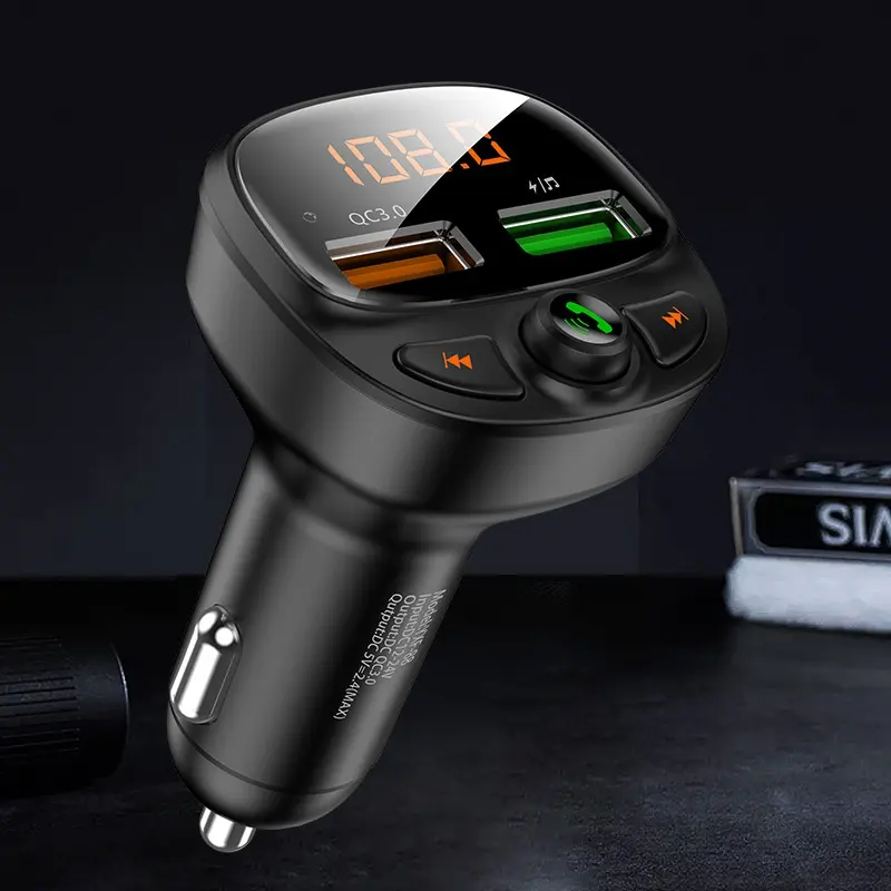 Car Mp3 Players Usb Dual Digital Display Car Charger In Stock Fm Transmitter Bluetooth