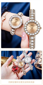 Bracelet serti de diamants rétro, montre pour femmes d'affaires, montre-bracelet à quartz au tempérament simple - Product Image 3