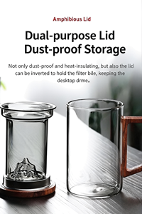 أكواب شاي زجاجية من البوروسيليكات على الطراز الياباني الحديث للبيع بالجملة، خفيفة الوزن وصديقة للبيئة، مناسبة للاستخدام اليومي في المكتب. - Product Image 5