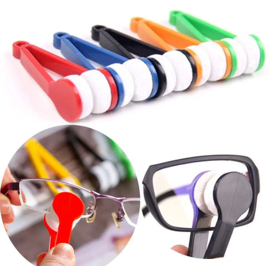 Occhiali portatili multifunzionali per la pulizia degli occhiali da sole Mini occhiali da sole in microfibra spazzole per pulire strumenti di pulizia