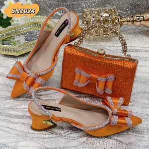 <span class=keywords><strong>Scarpe</strong></span> in Tessuto Satinato <span class=keywords><strong>Giallo</strong></span> con Set di Borse Abbinate, Tacchi Alti con Plateau da 5,8 cm, <span class=keywords><strong>Scarpe</strong></span> da Donna con Grande Borsa, Design Elegante 2025 - Product Image 2