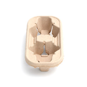 Одноразовый биоразлагаемый лоток из бумажной массы для горячих напитков, один стаканчик для кофе, вынос, Экологически чистая упаковка для напитков - Product Image 2