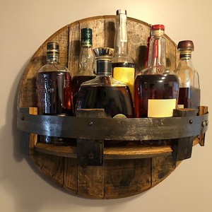 Étagère <span class=keywords><strong>murale</strong></span> artisanale pour boissons alcoolisées, porte-bouteilles <span class=keywords><strong>vintage</strong></span> rond pour étagères murales # T1G - Product Image 3