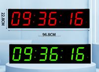 Horloge murale énorme de Digital, grand support mené large de mur de chiffres de l'affichage 6 d'horloge numérique