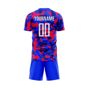 Tenues de football deux pièces en polyester 100 %, impression par sublimation, impression personnalisée, maillots et shorts de football. - Product Image 5