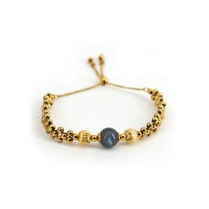 Pulseras y Brazaletes de Acero Inoxidable Personalizados al por Mayor con Eslabones de Cadena, Chapados en Oro de 14k y 18k, con Piedra Lunar para Mujer - Product Image 6