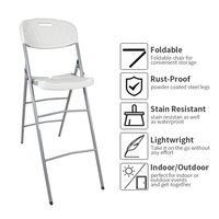 Ensemble de table et chaises de bar pliantes d'extérieur en plastique blanc, écologiques, pour la location en gros, idéal pour les hôtels, cours et villas