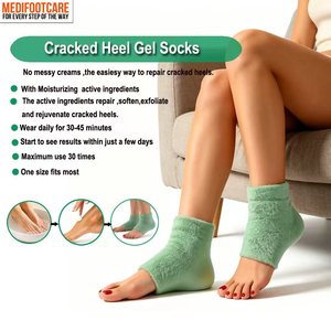 Chaussettes de traitement pour talons fissurés, pour pieds secs et gercés chez les femmes, avec jojoba et vitamine E, réparation intensive des talons, hydratation de nuit - Product Image 6