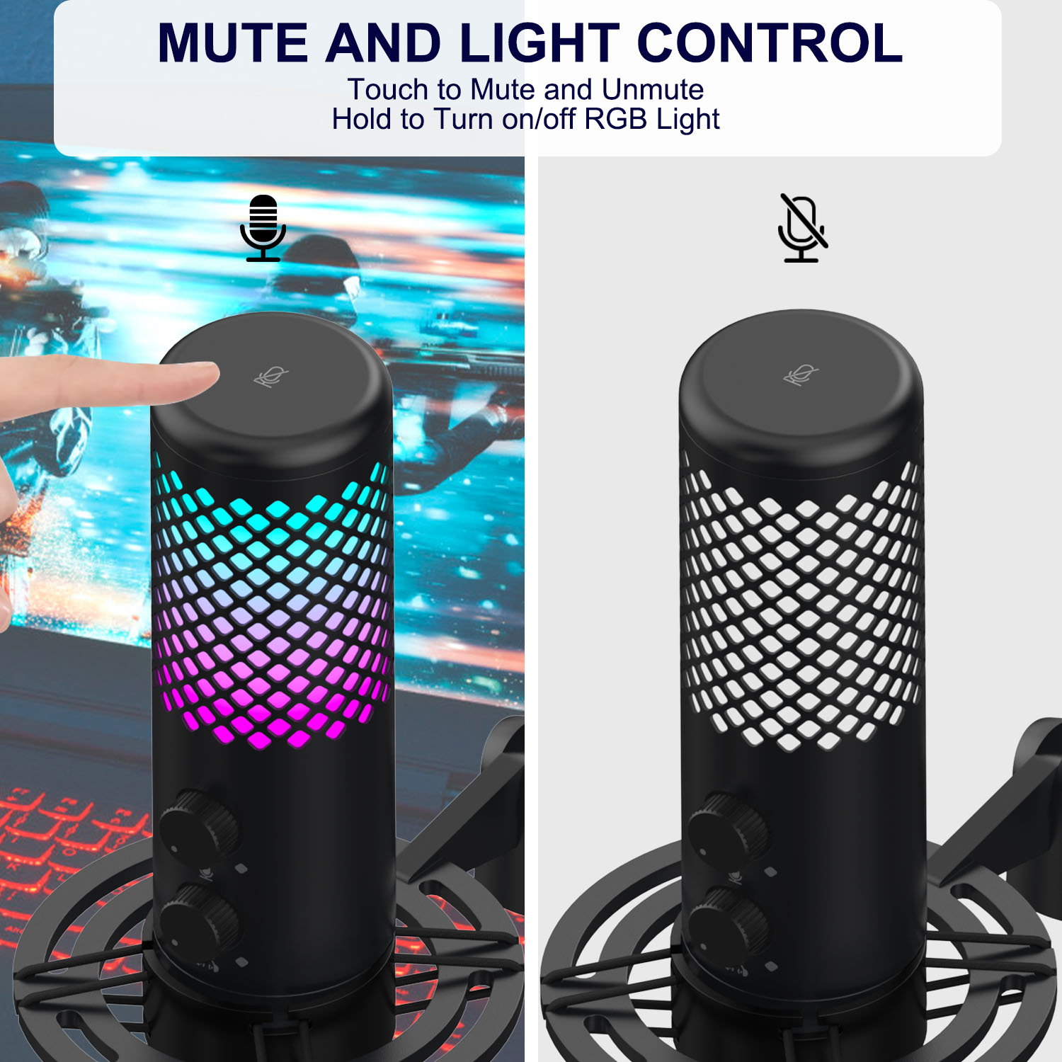 多用途MAONO USBコンデンサーマイク ブームアームセットRGBライティング 多用途MAONO USBコンデンサーマイク ブームアームセットRGB