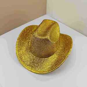 Wholesale Women Party Hat Western Style PVC Blister Environmental Friendly Golden Cowboy Hat - Product Image 6