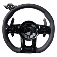 Cuir de luxe avec coutures blanches adapté au volant de voiture Mercedes AMG 809 W204 W205 W211 W203 GLC GLE
