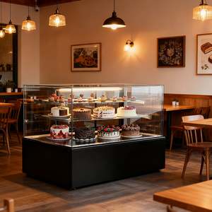 Tùy chỉnh bánh tủ lạnh hiển thị chuyên nghiệp lạnh bánh Showcase với LED chiếu sáng cho đám cưới và bánh sinh nhật hiển thị - Product Image 2