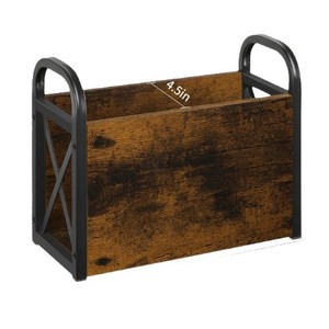 <b>Desktop</b> storage box, <b>desktop</b> vinyl record holder, multi-layer iron and wood combination <b>shelf</b>, magazine and photo album storage - Product Image 3