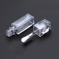 Tube vide carré transparent de 10 ml pour brillant à lèvres, à paroi épaisse, contenant cosmétique transparent pour personnalisation de marque