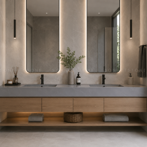 Piedra Artificial Gris Ceniza para Arquitectura Contemporánea, Paleta Neutral Moderna, para Diseño de Interiores, Paredes y Pisos, Versátil - Product Image 3