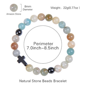 بيع بالجملة سوار من الحجر الطبيعي للنساء والرجال مجوهرات اليوجا الشفاء اليدوية مرنة عبر سحر - Product Image 2