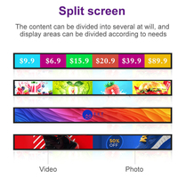 Écran LED numérique intelligent Android 11 ultra-large de 39,5 pouces, barre LED couleur pleine, 1920x560 pixels, signalisation numérique pour la publicité