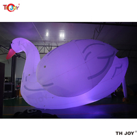 Oie cygne gonflable géante 8mH blanche avec lumière LED gonflable publicitaire personnalisable pour événements extérieurs